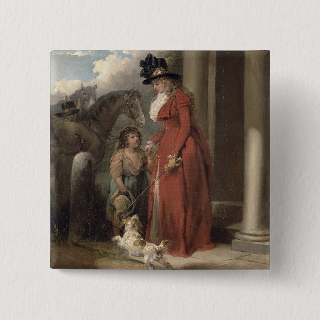 Die Tür des Squires, c.1790 (Öl auf Leinwand) Button (Vorderseite)