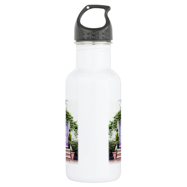 Die Tür Lila begrüßen Edelstahlflasche (Vorderseite)