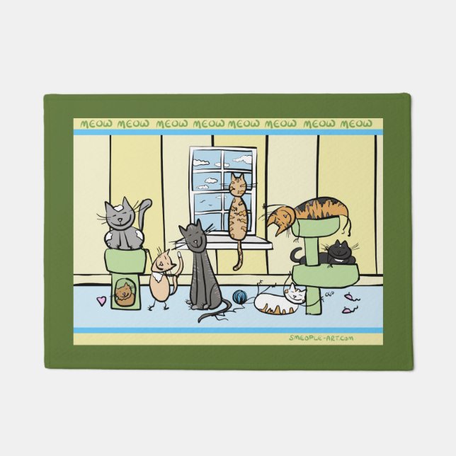 Die Tür-Matte des Katzen-Liebhabers Fußmatte (Vorderseite)