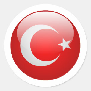 Die Türkei-Flagge Runder Aufkleber