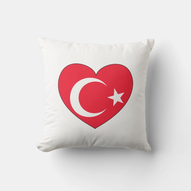 Die Türkei-Flaggen-Herz Kissen (Vorderseite)