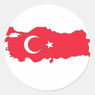 Die Türkei-Flaggenkarte Runder Aufkleber