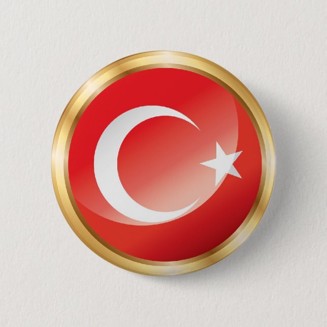 Die Türkei-Flaggenknopf Button (Vorderseite)
