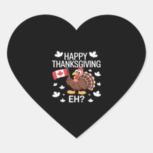 Die Türkei mit Kanada Flag Happy Thanksgiving Day  Herz-Aufkleber