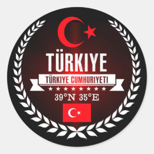 Die Türkei Runder Aufkleber