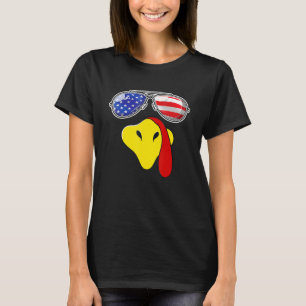 Die Türkei sieht Erntedank mit der US-Flaggensonne T-Shirt