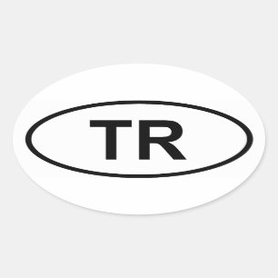 Die Türkei "TR " Ovaler Aufkleber