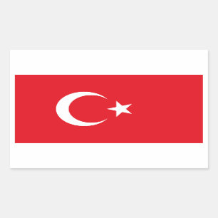 Die Türkei/türkische Flagge Rechteckiger Aufkleber