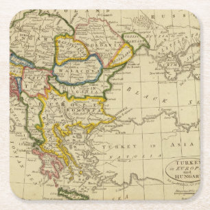 Die Türkei, Ungarn Rechteckiger Pappuntersetzer