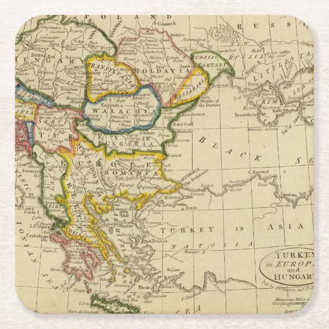 Die Türkei, Ungarn Rechteckiger Pappuntersetzer (Vorderseite)