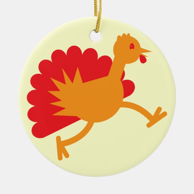 Die Türkei-Vogel auf dem Lauf! Keramikornament (Vorne)