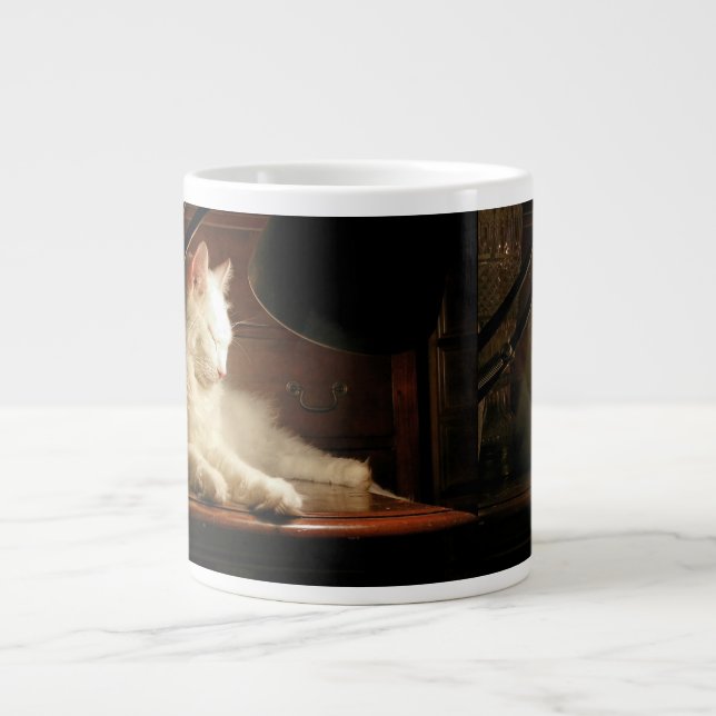 Die türkische Angora-Katze zufriedenstellen Jumbo-Tasse (Vorderseite)