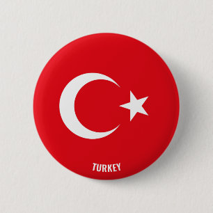 Die türkische Flagge Charming Patriotic Button