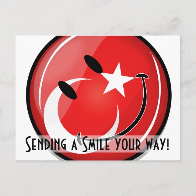 Die türkische Flagge lächelnd Postkarte (Vorderseite)
