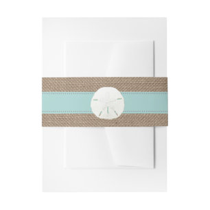 Die türkisfarbene Sand Dollar Beach Hochzeitskolle Einladungsbanderole