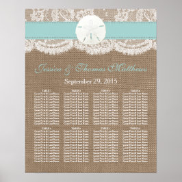 Die türkisfarbene Sand Dollar Beach Hochzeitskolle Poster