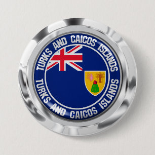 Die Turks- und Caicosinseln-rundes Emblem Button