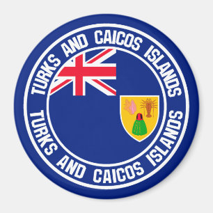 Die Turks- und Caicosinseln-rundes Emblem Magnet