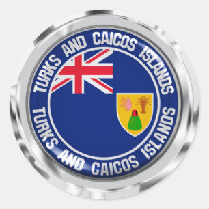 Die Turks- und Caicosinseln-rundes Emblem Runder Aufkleber