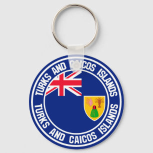 Die Turks- und Caicosinseln-rundes Emblem Schlüsselanhänger