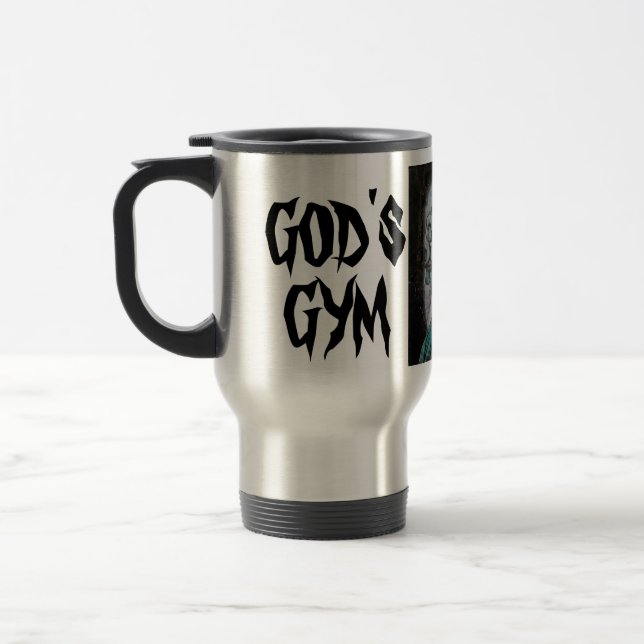 DIE TURNHALLEN-KAFFEE-TASSE DES GOTTES REISEBECHER (Links)
