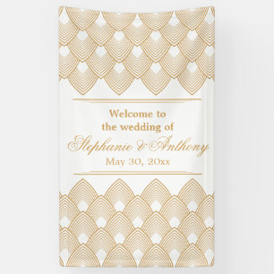 Die typische Hochzeit von Gold und Weiß Banner