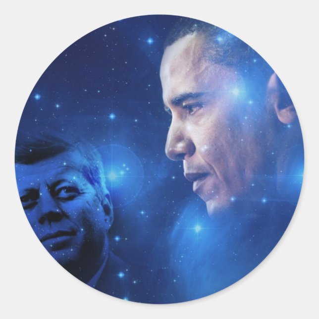 Die Übergabe der Torch, John F. Kennedy Barack Oba Runder Aufkleber (Vorderseite)