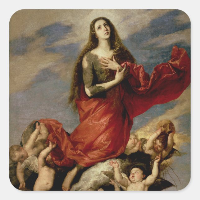 Die Übernahme von Mary Magdalene, 1636 Quadratischer Aufkleber (Vorderseite)