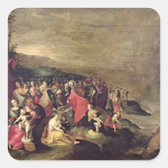 Die Überquerung des Roten Meeres Quadratischer Aufkleber (Vorderseite)