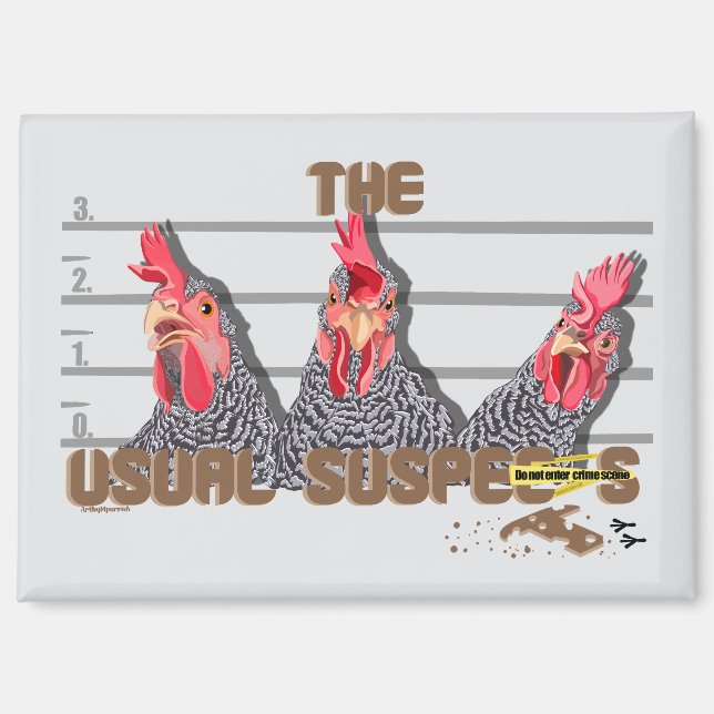 Die üblichen CHICKEN-Verdächtigen - Gesteinshühner Magnet (Vorderseite)