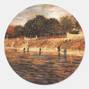 Die Ufer der Seine, Vincent van Gogh Runder Aufkleber