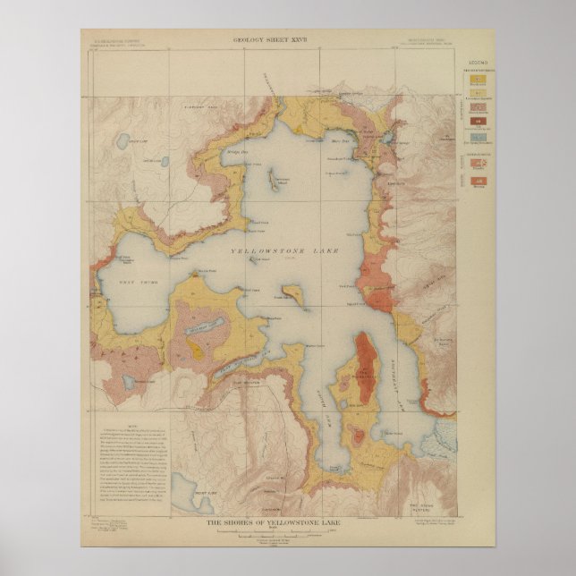 Die Ufer des Yellowstone Lake Poster (Vorne)