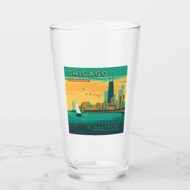 Die Uferpromenade | Chicago, Illinois Glas (Vorderseite)