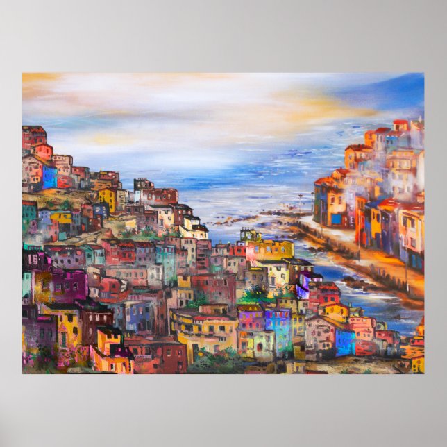 Die Uferpromenade Neapels, Servietten, Napoli, Sta Poster (Vorne)