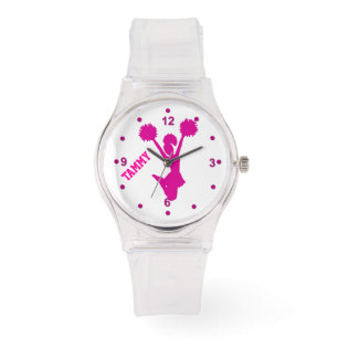 Die Uhr der Pink-kundenspezifischen Cheerleader