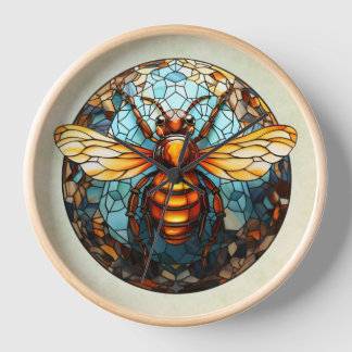 Die Uhr der verglasten Bienenwand
