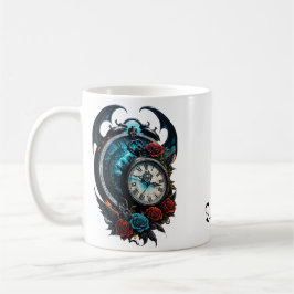 Die Uhr im Nebel der Unendlichkeit. Kaffeetasse