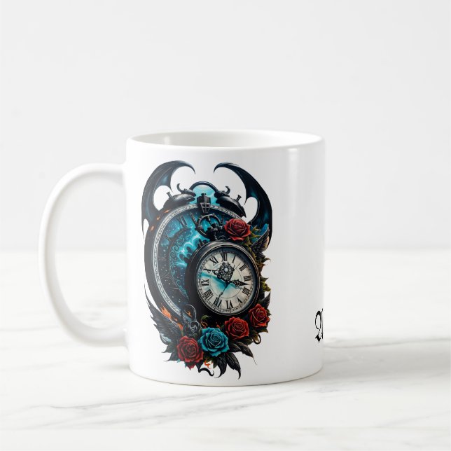 Die Uhr im Nebel der Unendlichkeit. Kaffeetasse (Links)