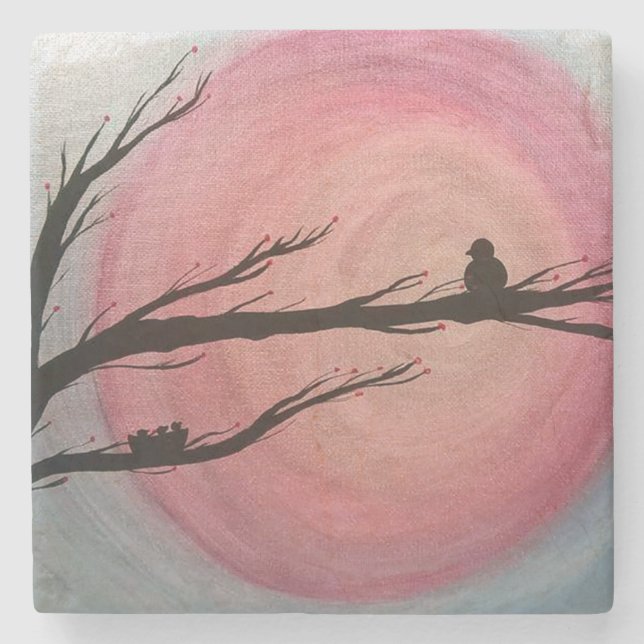 Die Uhr-Stein-Untersetzer einer Mutter Steinuntersetzer (Vorderseite)