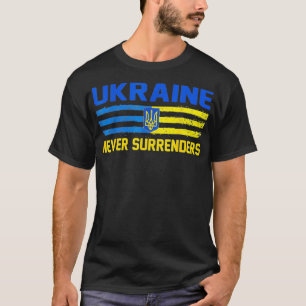 Die UKRAINE gibt nie auf, die ukrainische Flagge u T-Shirt