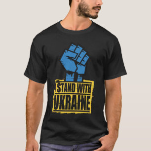 Die ukrainische Fahne hat den ersten blauen gelben T-Shirt