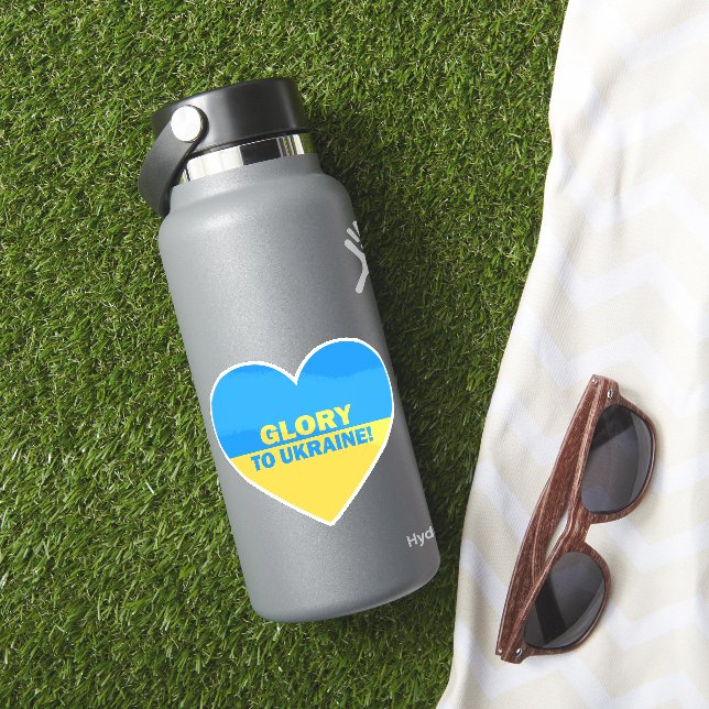 Die ukrainische Fahne im Herzen der Ukraine Aufkleber (HydroFlask Insitu)