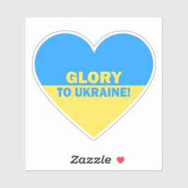 Die ukrainische Fahne im Herzen der Ukraine Aufkleber