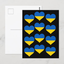 Die ukrainische Flagge hört auf einem Schwarzen Postkarte