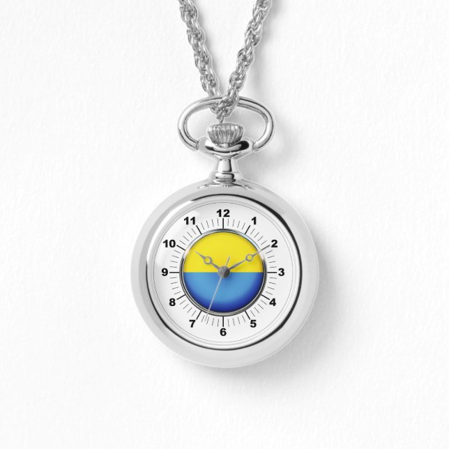 Die ukrainische Flagge Wraparound Silver Watch Armbanduhr (Vorderseite)