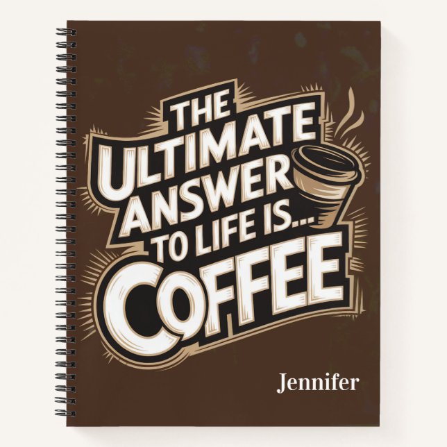 Die ultimative Antwort ist das Coffee Spiral Noteb Notizbuch (Vorderseite)