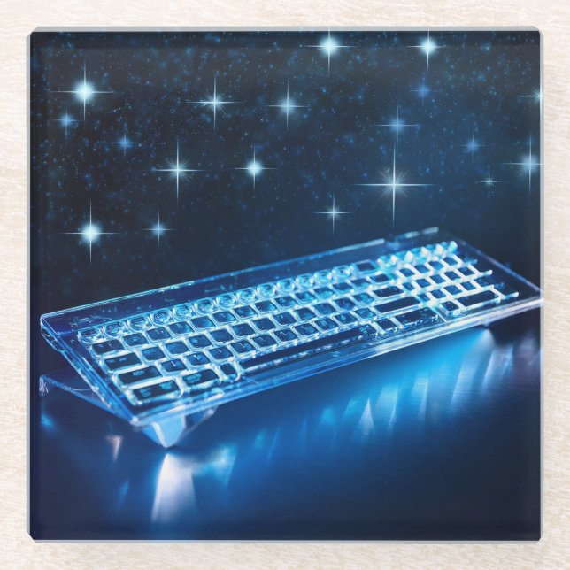 Die ultimative, beleuchtete Tastatur Glasuntersetzer (Vorderseite)