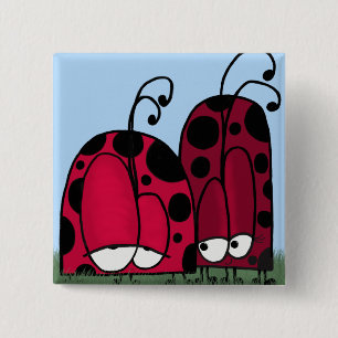 Die unangeforderte Liebe Ladybug Illustration Button