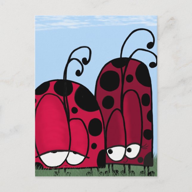 Die unangeforderte Liebe Ladybug Illustration Postkarte (Vorderseite)