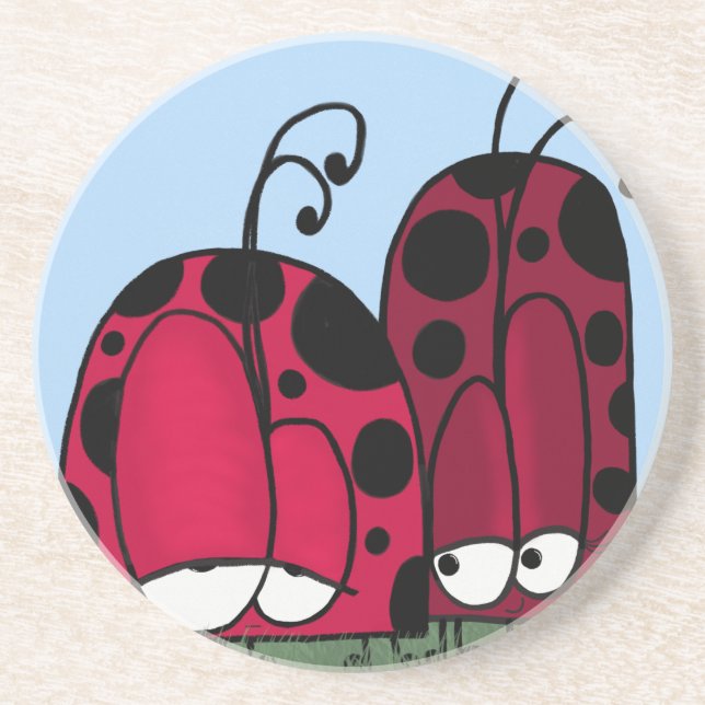 Die unangeforderte Liebe Ladybug Illustration Sandstein Untersetzer (Vorne)